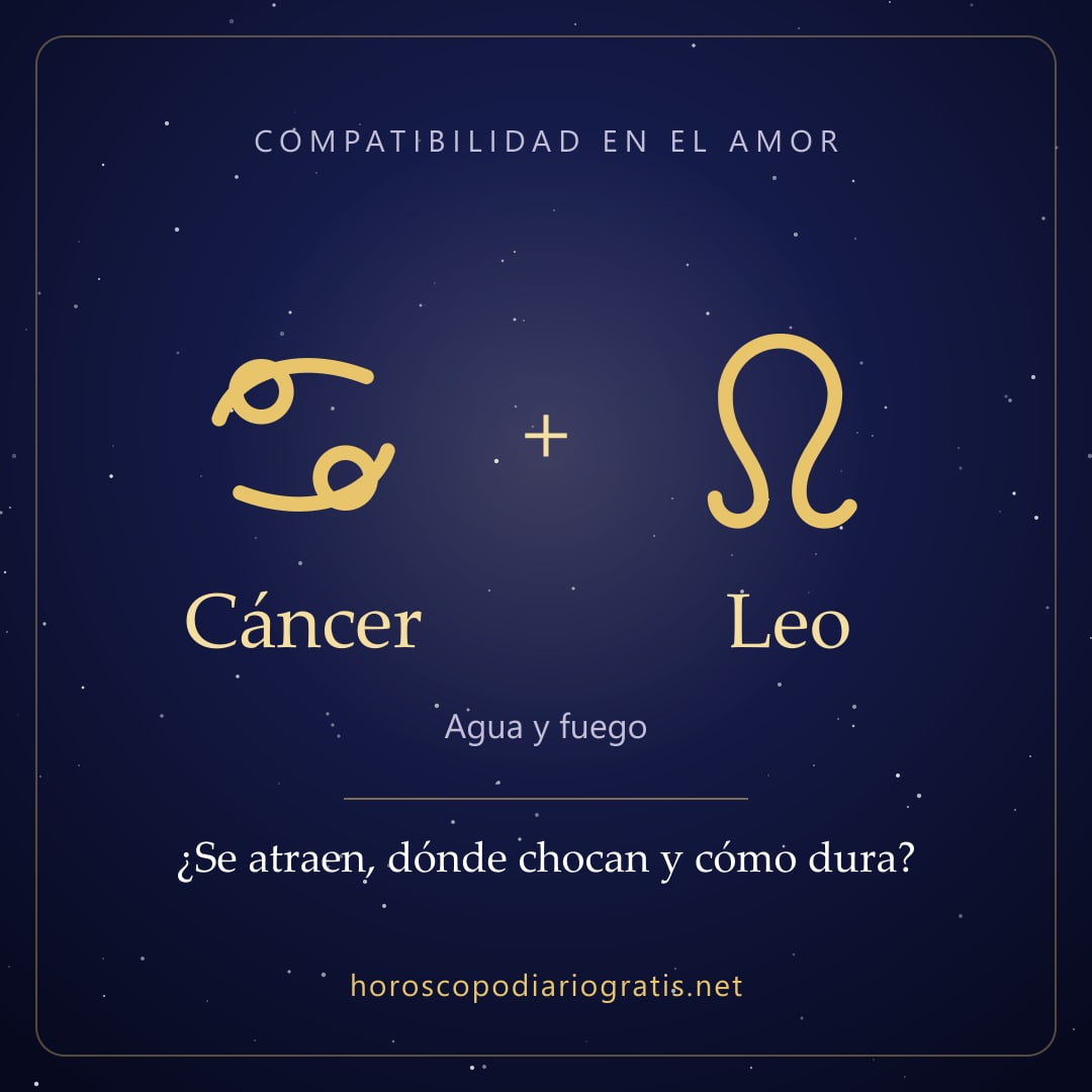 Imagen para compartir: Compatibilidad de Cáncer y Leo