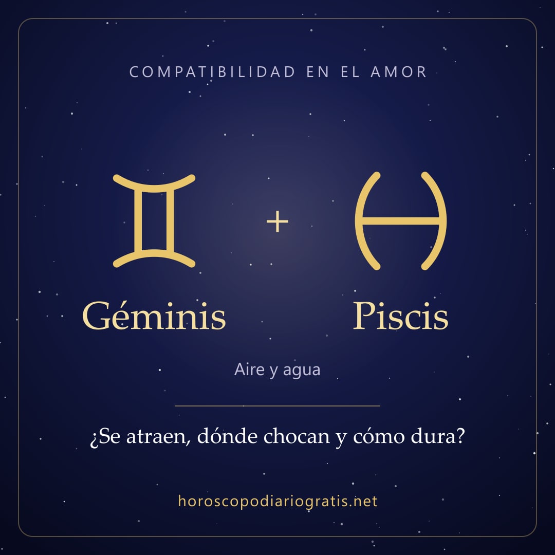 Imagen para compartir: Compatibilidad de Géminis y Piscis