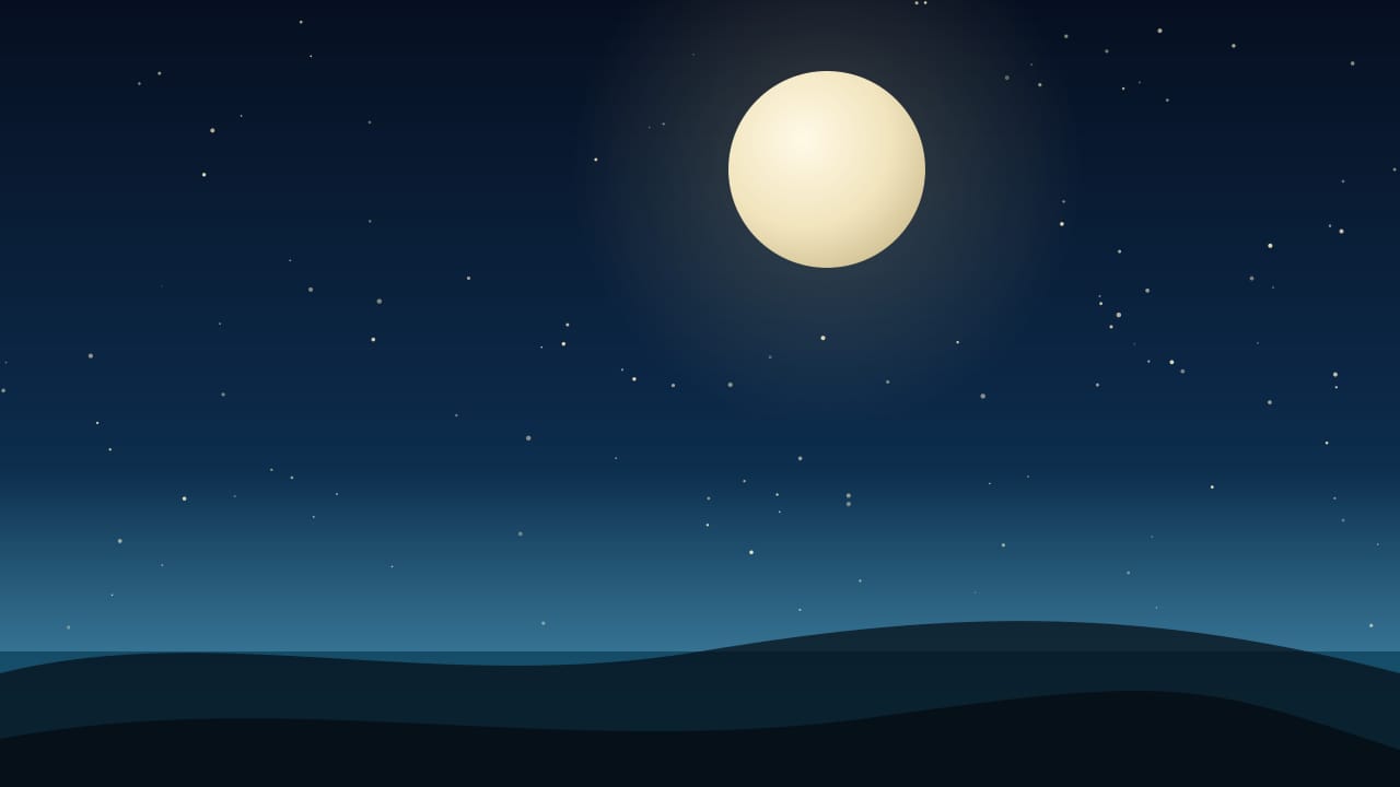 Ilustración del cielo del 25 de septiembre de 2026: Luna gibosa creciente en Piscis