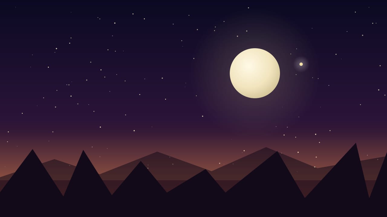 Ilustración del cielo del 27 de septiembre de 2026: Luna gibosa menguante en Aries, con Saturno junto a la Luna