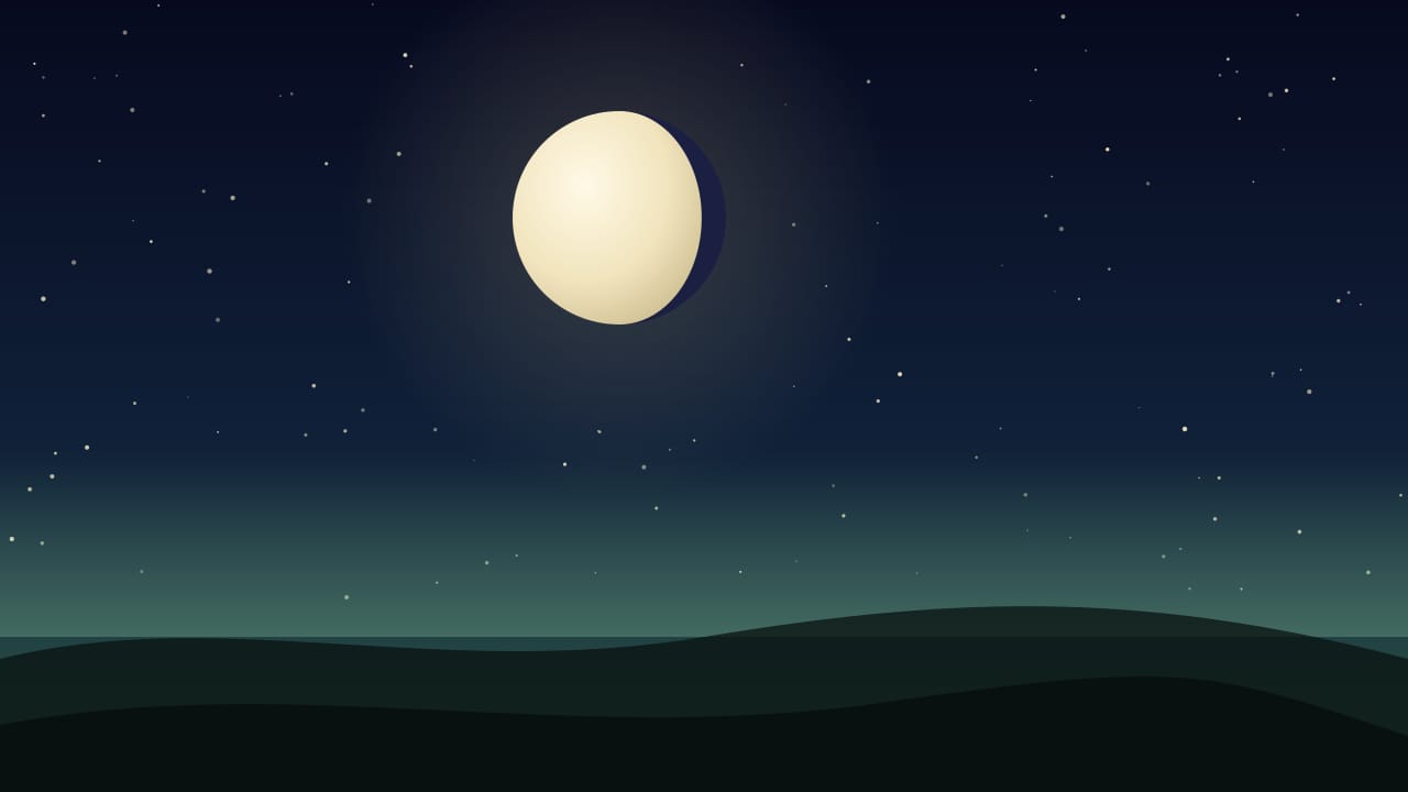 Ilustración del cielo del 29 de septiembre de 2026: Luna gibosa menguante en Tauro
